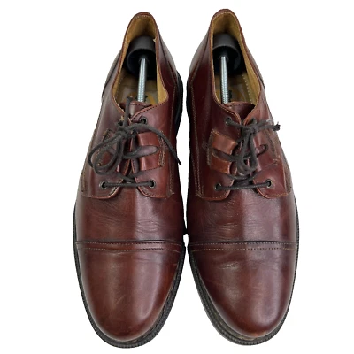 Zapato Bacco Bucci Para Hombres Cuero Marrón Oxford Hecho en Italia Talla 10 Business Preppy Foto 1 de 4