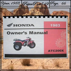 1985 Honda ATC200S Owner's Manual 66 Pages - Picture 1 of 6