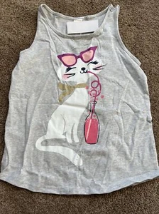 GYMBOREE Girls Mix N Match Fancy Kitty Cat Tank Top Shirt Nwt Size Xs 4 - Picture 1 of 1