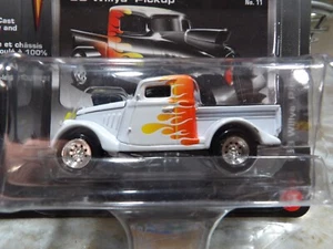 WHITE LIGHTNING 1933 WILLYS PICKUP      JOHNNY LIGHTNING BLACK WITH FLAMES  1:64 - Picture 1 of 6