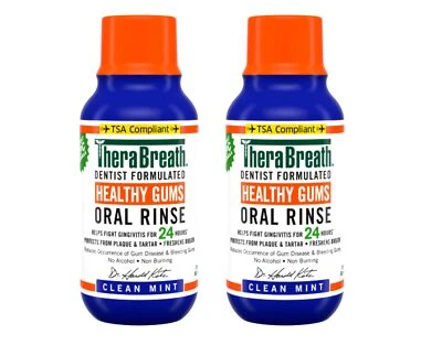 2 Pack - TheraBreath Healthy Gums Mouthwash, Clean Mint, Antigingivitis, 3 oz - Image 1 of 4