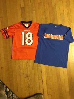Vtg Retro Boys XL Denver Broncos Elway T Shirt Manning Jersey Uniform Lot Bundle - Image 1 of 4