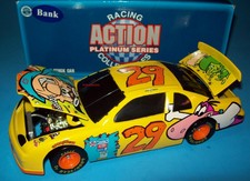 Steve Grissom 1996 Cartoon Network #29 Flintstones 1/24 Vintage NASCAR Bank