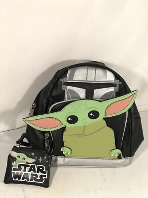 Disney Star Wars Mandalorian Grogu Il Bambino Mini Zaino Staccabile Portamonete - Immagine 1 di 4