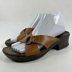 Timberland Women's Crisscross Leather Slide Us 8 M Brown Harness Mules Sandals