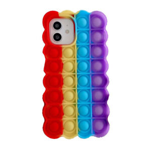 New Biscuit Design Fidget Push Bubble Phone Case For IPhones 6-12pro