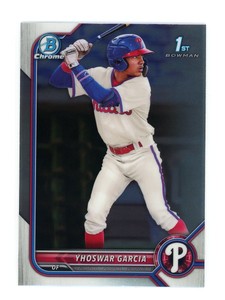 Yhoswar Garcia 2022 Bowman #BCP-90 Chrome Prospects 1st Baseball Card