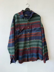 Vintage Structure Shirt Mens XL Multi Stripe Camp Western Grunge Button Up 90s - Picture 1 of 6