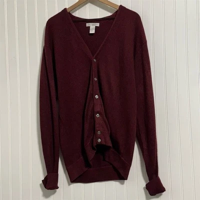 De Colección Cypress Links HOMBRE L Borgoña Cárdigan Suéter Acrílico Tejido Grandpacore Foto 1 de 4