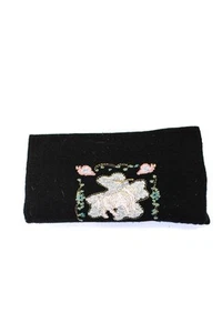 Dior Womens Black Cashmere Embroidered Detail Scarf Size OS - Picture 1 of 7