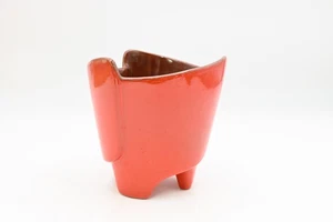 Vintage . Frankoma Pottery Orange and Brown Planter Pot Frankoma Collectible - Picture 1 of 11