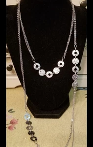 Double Strand Sterling Disc Necklace RCI - Picture 1 of 7