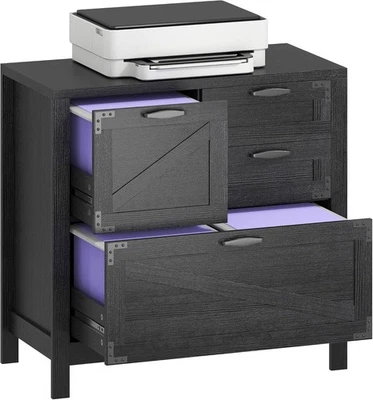 Archivador lateral HOMCOM 4 cajones granja legal/carta/archivos A4 negro Foto 1 de 4