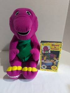 Talking Barney Soft Plush & Barney In Concert VHS Playskool Lyons Group VTG 90's - Foto 1 di 15