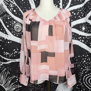 Calvin Klein Bluse rosa und schwarz abstrakt - Bild 1 von 10