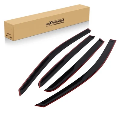 Window Rain Guard Deflectors for VW Golf 7 MK7 2012-2020 Hatchback 4pc Black - Image 1 of 4