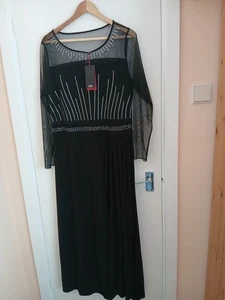 KLASS BLACK LONG EVENING FORMAL/CRUISE/PARTY DRESS size 20  diamanté design BNWT - Picture 1 of 19