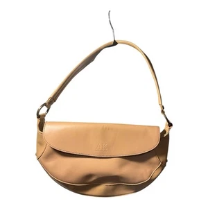 Anne Klein Schultertasche Damen Vintage Leder Beige Halbmond - Bild 1 von 15
