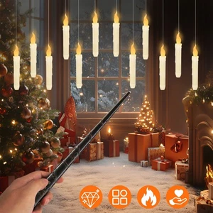 Schwebende Harry Potter Kerzen mit Zauberstab,12Stk mit Zauberstab Fernbedienung - Bild 1 von 16