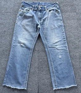 True Religion Bobby World Tour Jeans Herren Gr. 36 USA Distressed Saum helle Waschung - Bild 1 von 19
