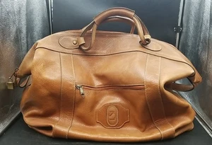 Weekender Travel Bag Matias Salva Spanish Leather 20" X 15" X 9" Zipper Strap - Picture 1 of 4