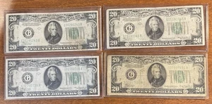 (Lote de 4) 1934 $20 FRN Chicago.  One 1934 C & Three 1934 A.  Ver descripción. & Pic - Imagen 1 de 2