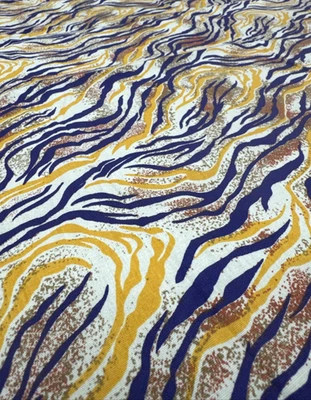 Vintage LSU Tiger Stripe Fabric By Fabric Finders Half Yard #31 - Image 1 of 4