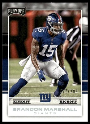 2017 Panini Playoff #62 Brandon Marshall /299 Kickoff New York Giants - Image 1 of 2