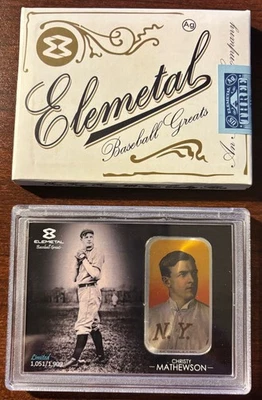 CHRISTY MATHEWSON Elemetal Baseball Greats .999 Silver Bar 1OZ T-206 1051/1909 - Image 1 of 3
