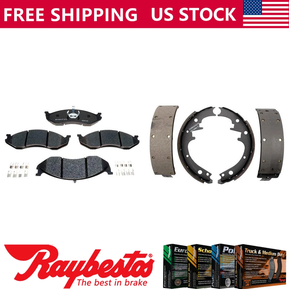 Kit de pastillas de freno y zapatas de freno delanteras traseras metálicas para Jeep Wagoneer Wrangler 1990 Foto 1 de 4