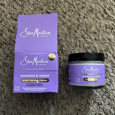 Увлажняющий ночной восстанавливающий крем Shea — 2 унции питательный и сияющий меланин для ухода за лицом - Изображение 1 из 4