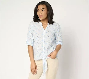 Bellisima by Kim Gravel Make my Daisy Eyelet Blouse White Large A686194 - Picture 1 of 1