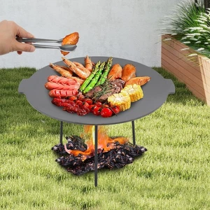 Parrilla Plancha Portátil Parrilla Sartén Hierro Fundido Parrilla Plancha con Asas y Patas - Imagen 1 de 14