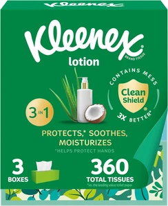 Lotion Facial Tissues with Coconut Oil, 3 Flat Boxes, 120 Tissues per Box, 3-Ply - Foto 1 di 11