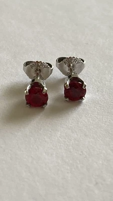 James Avery Birthstone Studs Earrings Sterling Silver 5mm Lab -Created Ruby - Image 1 of 4