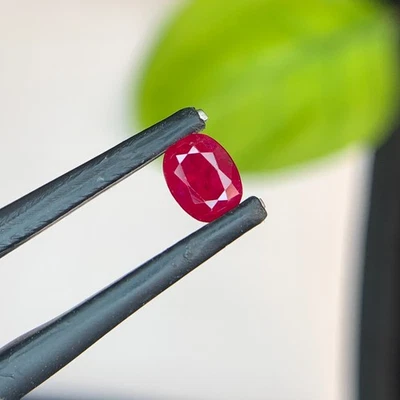 0.68 CT Natural Red Ruby Oval Shape Loose Gemstone From Afghanistan - Image 1 of 4