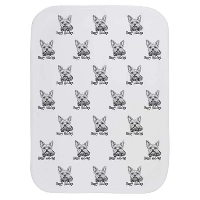 Paño de lavado/eructo para bebé 'Happy Holidays Yorkshire Terrier' (BC00030402) Foto 1 de 4