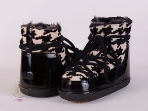 Ikkii Lackleder/Wadenhaar Lammfell Bootie Größe 5 - 5,5 US/36 EU $ 550 Neu ohne Karton - Bild 1 von 7