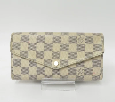 Auténtica Cartera Larga Louis Vuitton Damier Azul Portefeuille Sarah F#46773 Foto 1 de 4