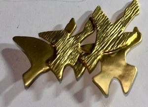 Dolce Vita Signierte Modernist Vintage Brosche/Anstecknadel Satin Gold Struktur Gold - Bild 1 von 5
