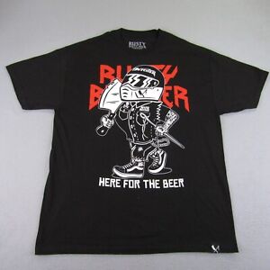 Rusty Butcher Shirt Mens Extra Large Black Here For The Beer Biker Motorcycle