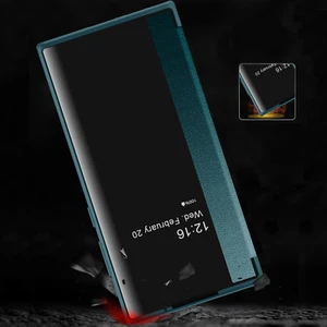 Funda de cuero abatible con vista de ventana inteligente a prueba de golpes para Samsung S25 Ultra S24 S23 S22 - Imagen 1 de 15