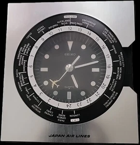 Selten! Seiko Seikosha Japan Airlines Promo World Quartz Tischuhr - Bild 1 von 12