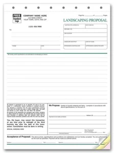 5568 Landscape Proposal Form 8 1/2 x 11" Quantity 100 - Picture 1 of 1