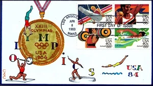Scott C108b 40 Cents 84 Olympics C&C Hand Painted FDC 24 Made - Picture 1 of 2