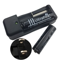 2 X 18650 6000mAh 3.7V Li-ion Rechargeable Battery with Dual Fast US Charger New