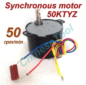 Synchronous Motor 50KTYZ AC 110V 120V 50/60Hz 50r/m CW/CCW 6W 1.4kgf.cm - Picture 1 of 12