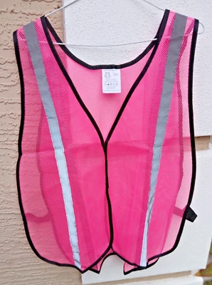 Pink/silver High Vis mesh safety vest one-size fits most, work/play safe, New - Image 1 of 4