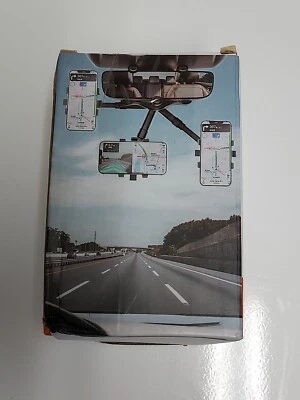 Nuevo Soporte para Teléfono Coche 360° Giratorio, Retráctil Espejo Retrovisor Montaje Universal Foto 1 de 2