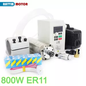CNC Wassergekühlte Spindel Motor Router Kit 800W 0,8KW ER11 110V 220V + Wechselrichter - Bild 1 von 7